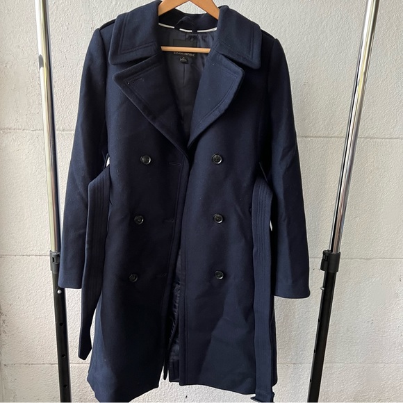 Banana Republic Jackets & Blazers - Banana Republic Winter Coat Navy Wool Belted Trench Coat